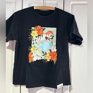 Diamond Supply Co Black and Orange Short Sleeve Tees